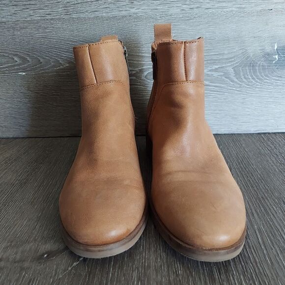 Lucky Brand Prenma Ankle Bootie | Block Heel | Cognac | Size 7 - Picture 2 of 10